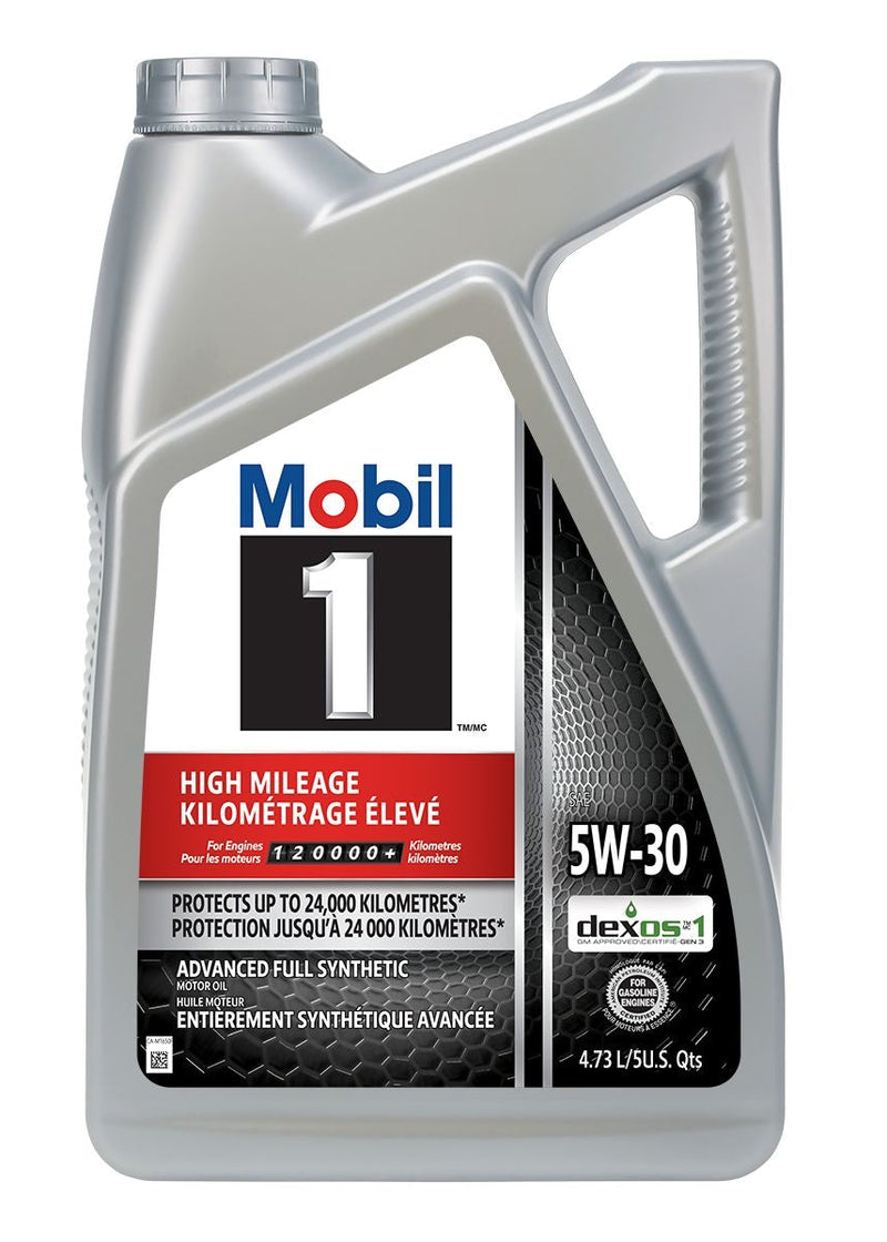 Mobil 1 High Mileage 5W30 Synthetic Engine/Motor Oil, 4.73-L J4