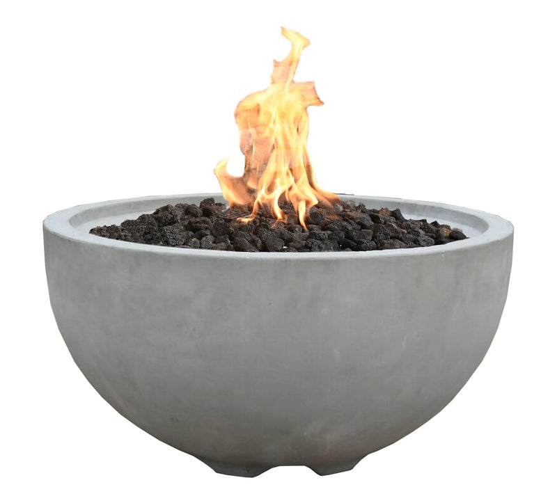 Modeno Nantucket Round Propane-Fueled Fire Bowl with Lava Rock & Canvas Cover, 40,000 BTUs, 14-in D4