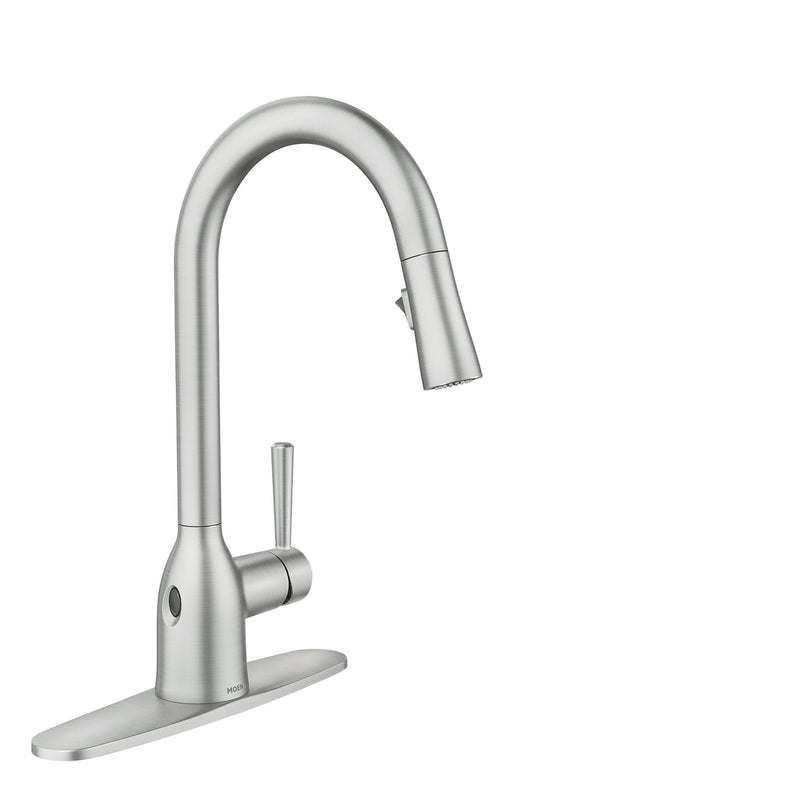 Moen Adler Single Handle Kitchen Faucet with Motionsense, Spot Resist Stainless Q5