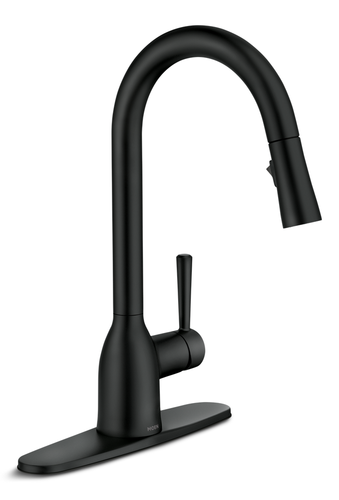 Moen Adler Single Handle Pull-Down Kitchen Faucet, Matte Black N4