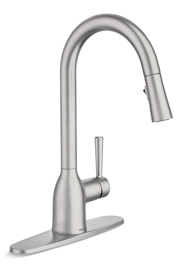 Moen Adler Single Handle Pulldown Kitchen Faucet, Spot Resist Stainless K6