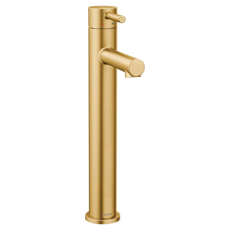 Moen Align Single Handle High Arc Vessel Single Hole Bathroom Sink Faucet, WaterSense Certified, Brushed Gold J7