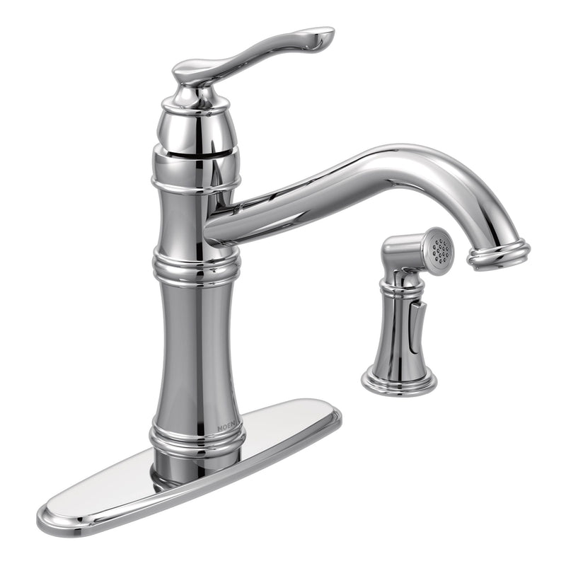 Moen Belfield Single Handle High Arc Kitchen Faucet with Side Sprayer, Chrome Z4