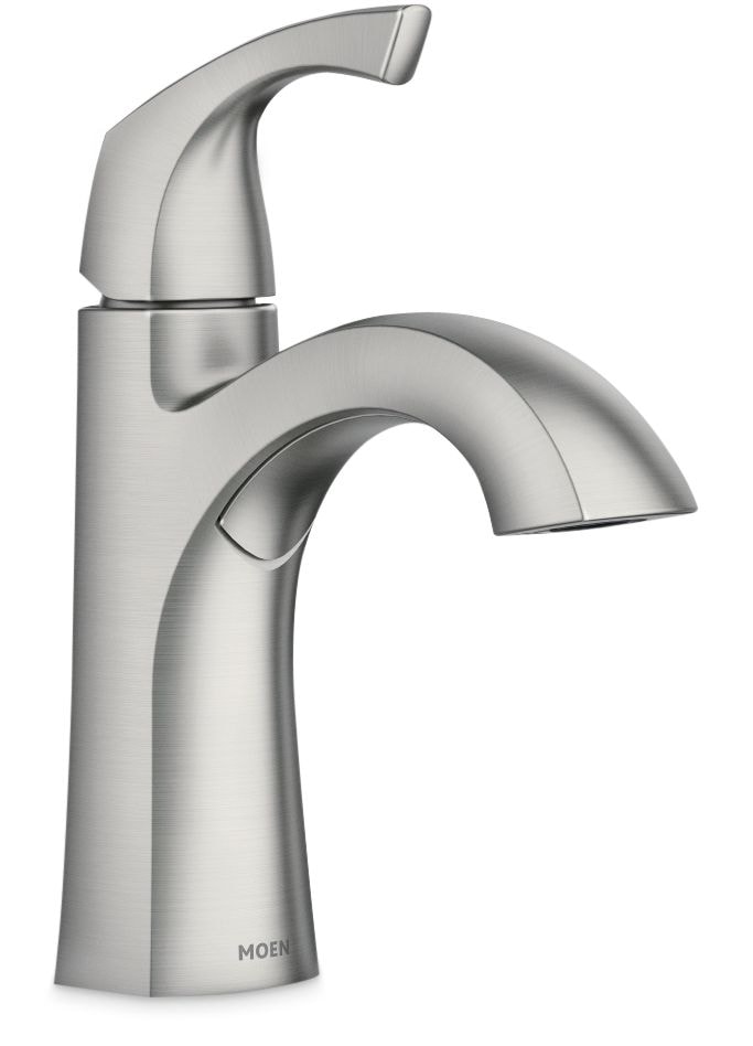 Moen Lindor Single Handle Bathroom Faucet, Spot Resist Brushed Nickel Y3