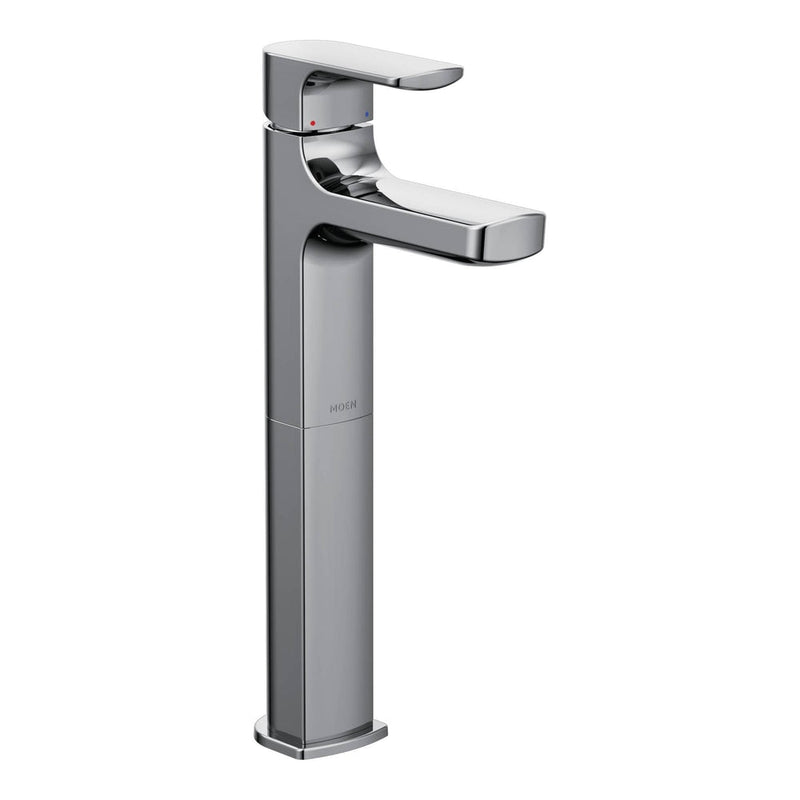 Moen Rizon Single Handle High Arc Vessel Single Hole Bathroom Sink Faucet, WaterSense Certified, Chrome M8