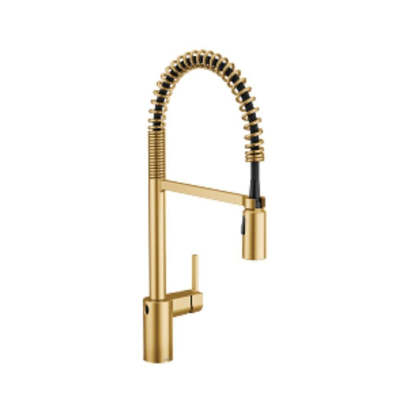 Moen Single Handle Pull Down Kitchen Faucet with MotionSense Wave & Power Clean, Brushed Gold Q4