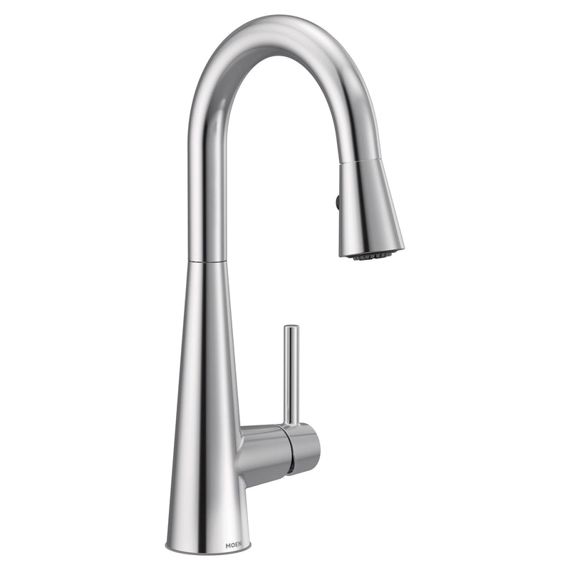 Moen Sleek Single Handle High Arc Pull Down Kitchen Faucet with Power Clean, Chrome L0