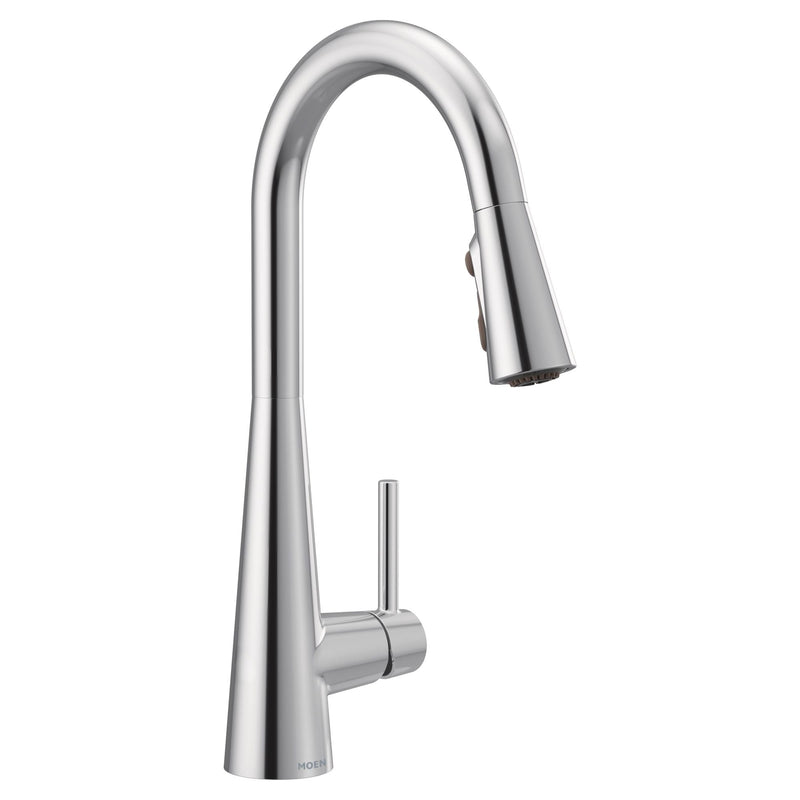 Moen Sleek Single Handle High Arc Pull Down Sprayer Kitchen Faucet with Power Boost, Chrome C1