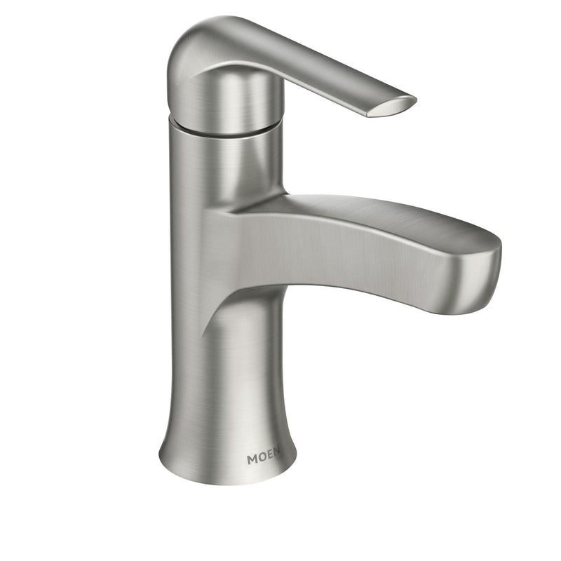 Moen Tilson Single-Handle Brushed Nickel Bathroom Lavatory/Bathroom Sink Faucet with Spot Resist H9
