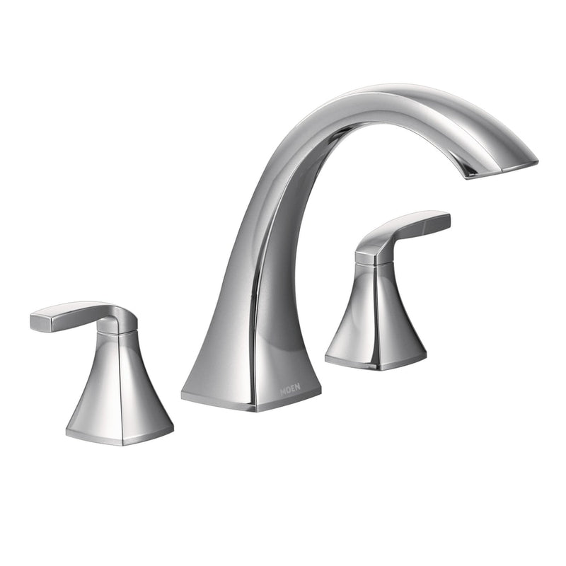 Moen Voss 2-Handle Deck Mount Roman Tub Faucet Trim Kit, Valve Required, Chrome L9