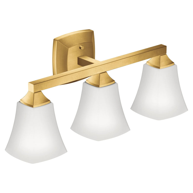 Moen Voss 3-Light Vanity Lighting Fixture, Brushed Gold S8