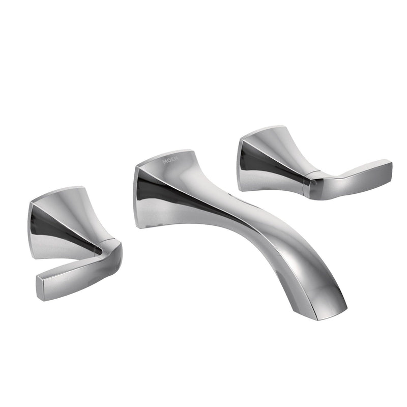 Moen Voss Two-Handle Wall Mount Bathroom Faucet Trim Kit (Valve Required), Chrome C3