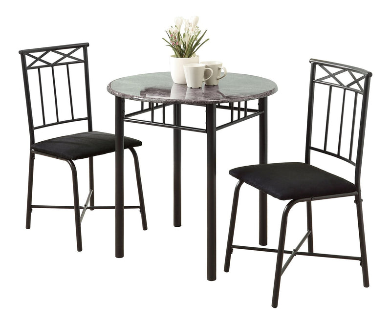 Monarch Transitional Dining Set, Grey, 3-pcs E1