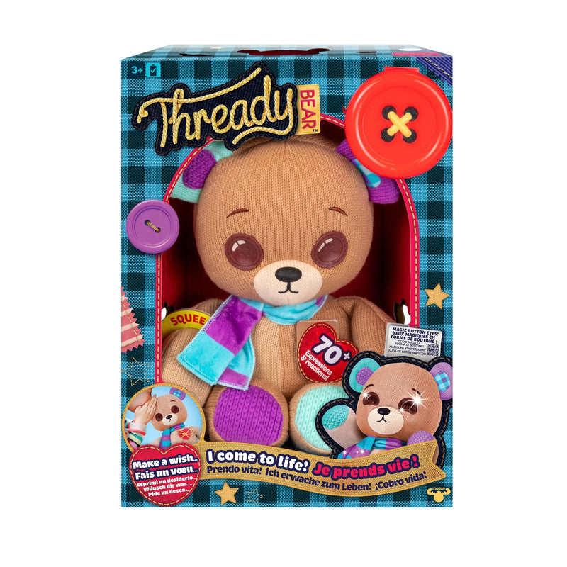 Moose Thready Bear Interactive Plush Teddy Bear, Ages 3+ J6