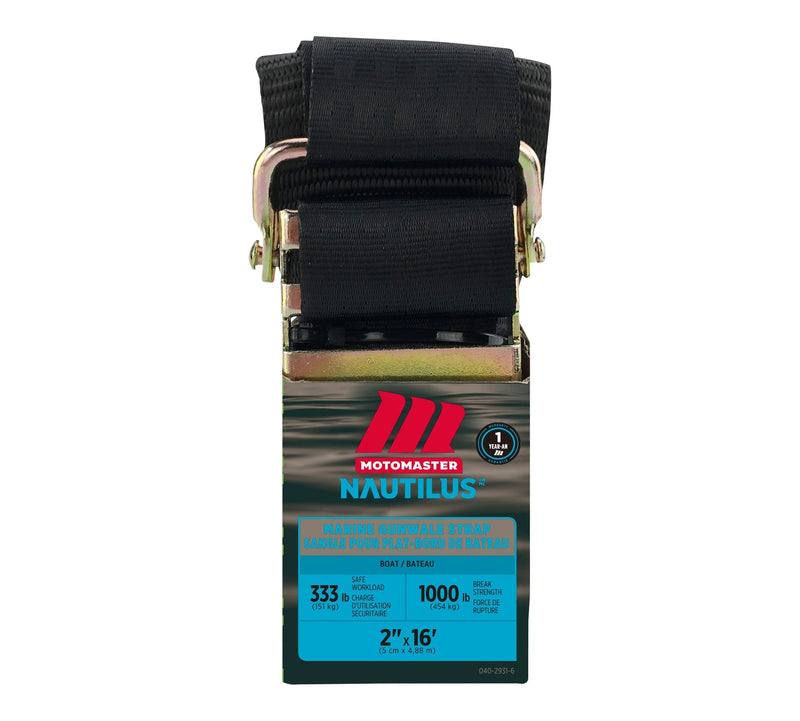 MotoMaster 1,000-lb Marine Gunwale Strap, Fully Adjustable, 2-in x 16-ft W2