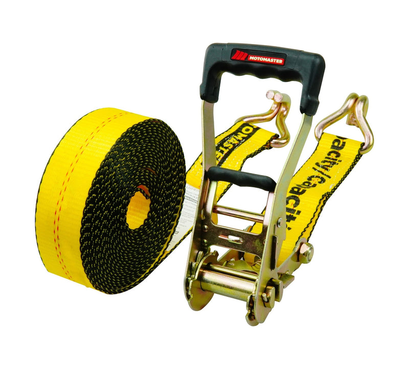 MotoMaster 10,000-lb Ratchet Tie Down Strap, Abrasion Resistant, 2-in x 27-ft T2
