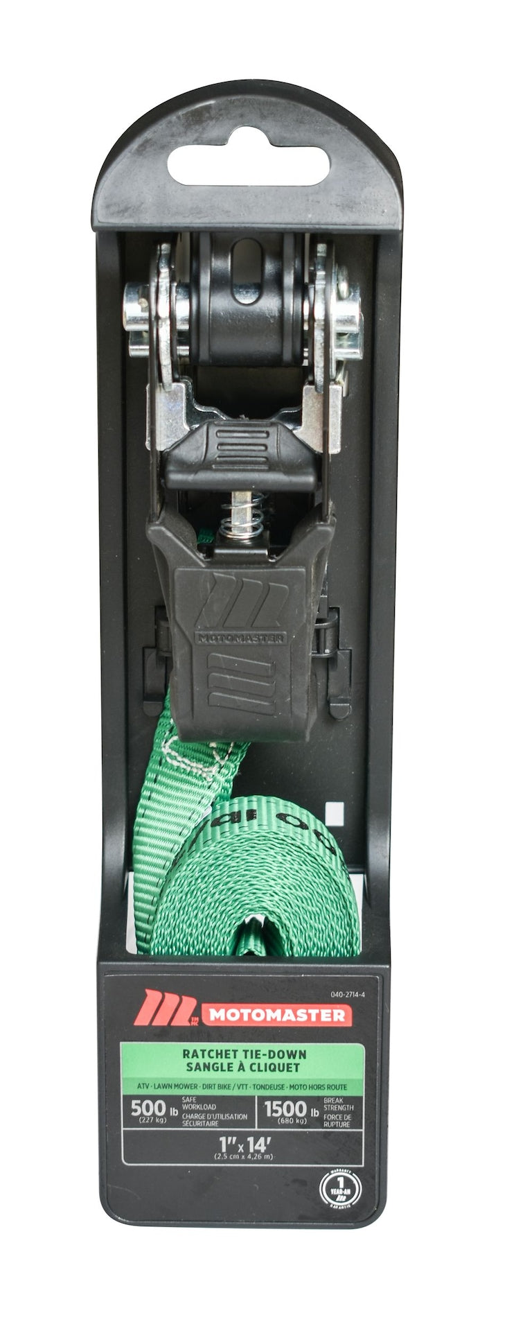 MotoMaster 1,500-lb Endless Padded Ratchet Tie Down Strap, Weatherproof, 1-in x 14-ft G1