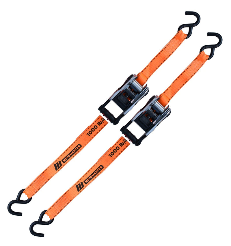 MotoMaster 3,000-lb Heavy-Duty Ratchet Tie Down Straps, with Power Grip Padded Handles, 1.25-in x 10-ft, 2-pk P2