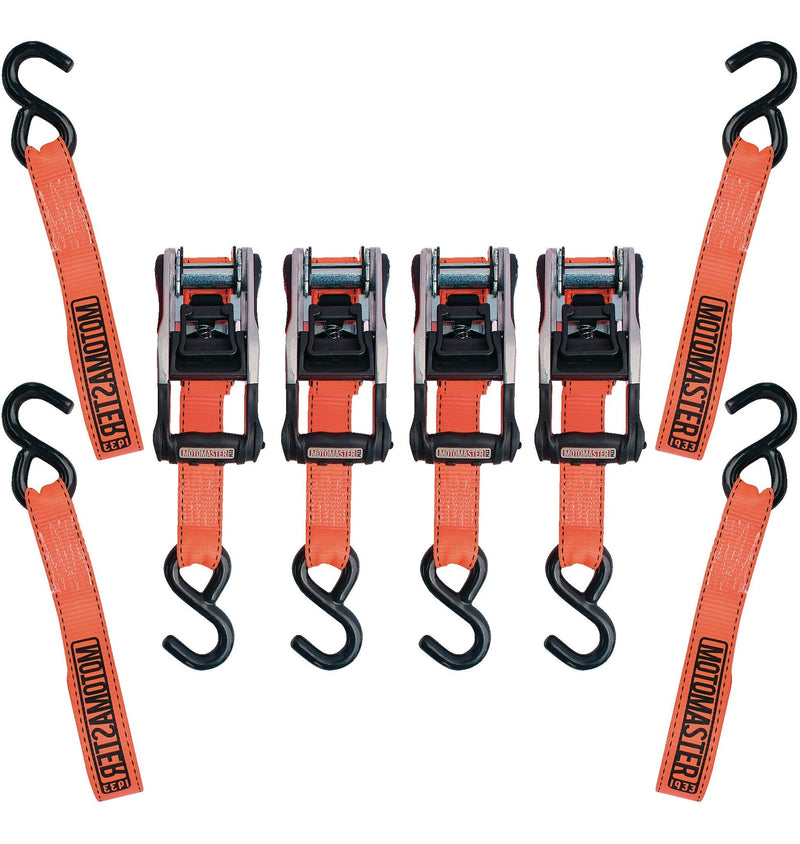 MotoMaster 3,000-lb Heavy Duty Ratchet Tie Down, with Padded D-Handle, 1.25-in x 14-ft, 4-pk H7