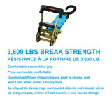 MotoMaster 3,600-lb Heavy Duty Ratchet Tie Down Strap, Assorted Sizes, 4-pk