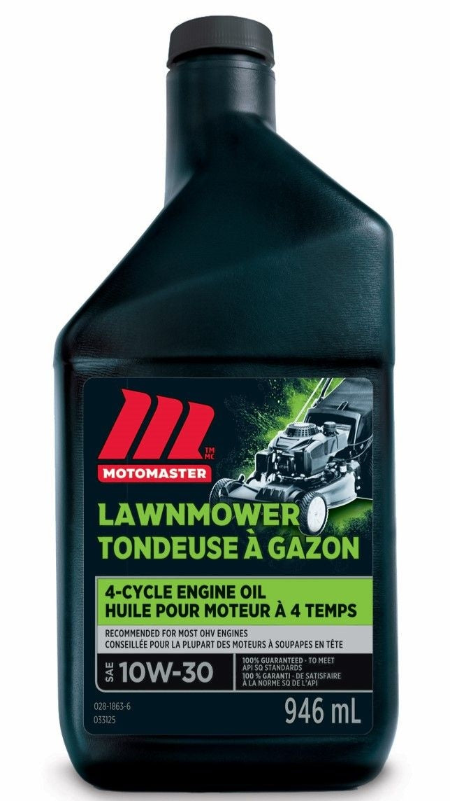 MotoMaster 4-Stroke Lawnmower Engine Oil 10W30, 946-mL G1