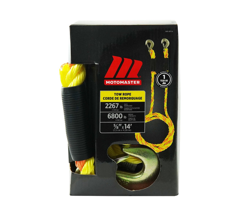 MotoMaster 6,800-lb Tow Rope, with Rust-Resistant Hooks, 5/8-in x 14-ft Q3