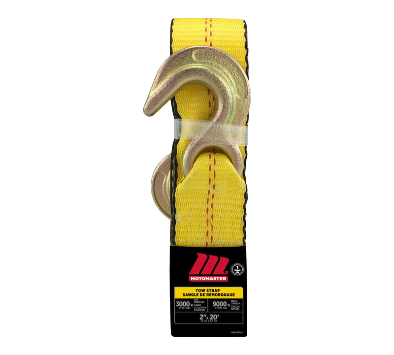 MotoMaster 9,000-lb Tow Strap with Rust-Resistant Hooks, 2-in x 20-ft Z7
