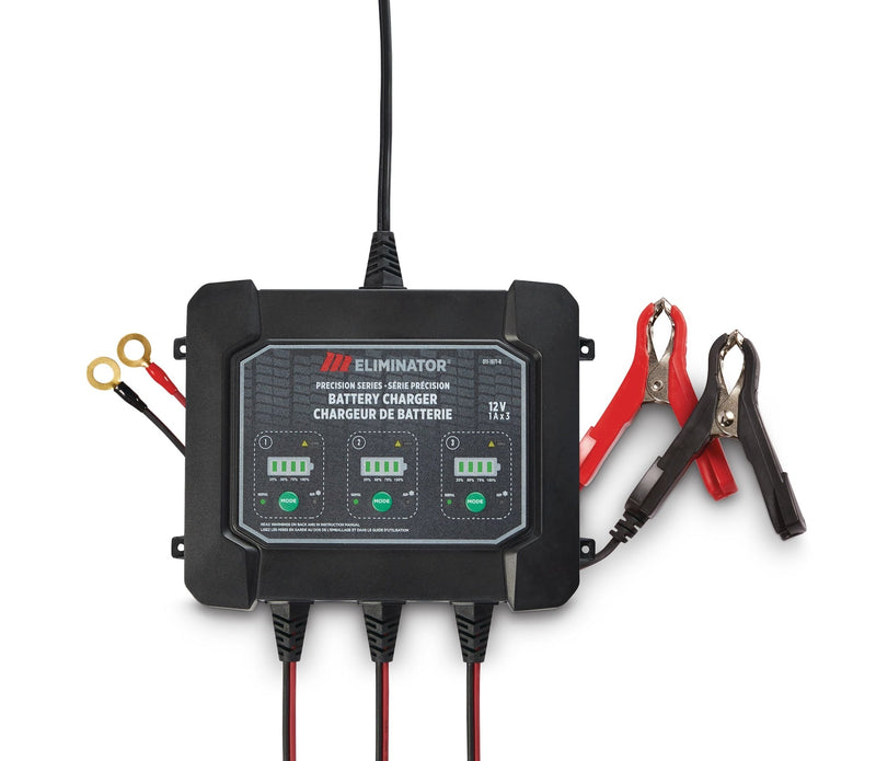 MotoMaster Eliminator Precision Series 3-Bank Smart Battery Charger/Maintainer, 3X1-Amp, 12V W6