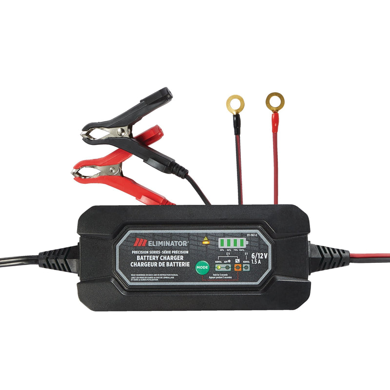 MotoMaster Eliminator Precision Series Smart Battery Charger/Maintainer, Fully Automatic, 1.5-Amp, 6V/12V C4
