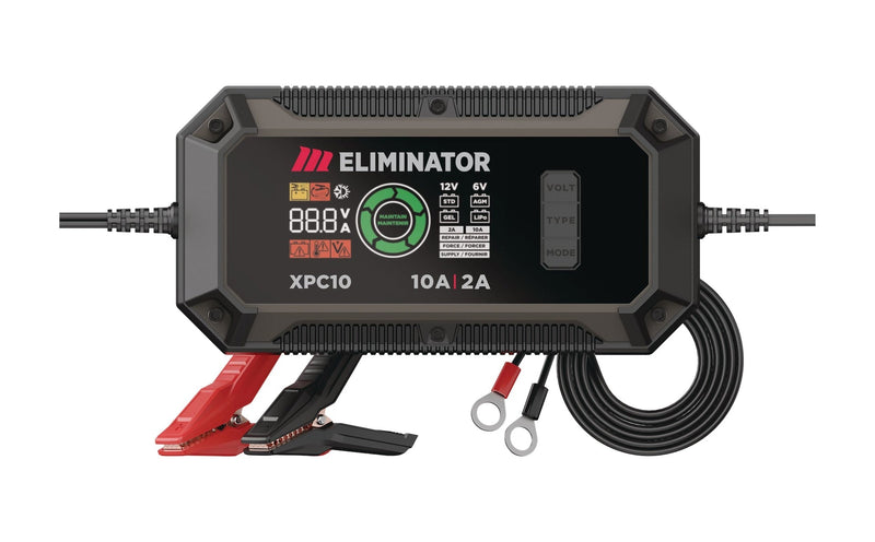 MotoMaster Eliminator Precision Series XPC10 Smart Battery Charger/Maintainer/Desulphator, 10/2-Amp, 6V/12V L5