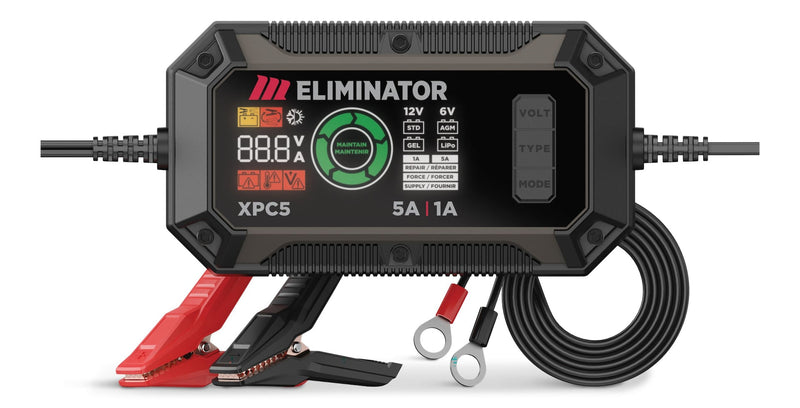 MotoMaster Eliminator Precision Series XPC5 Smart Battery Charger/Maintainer/Desulphator, 5/1-Amp, 6V/12V X0