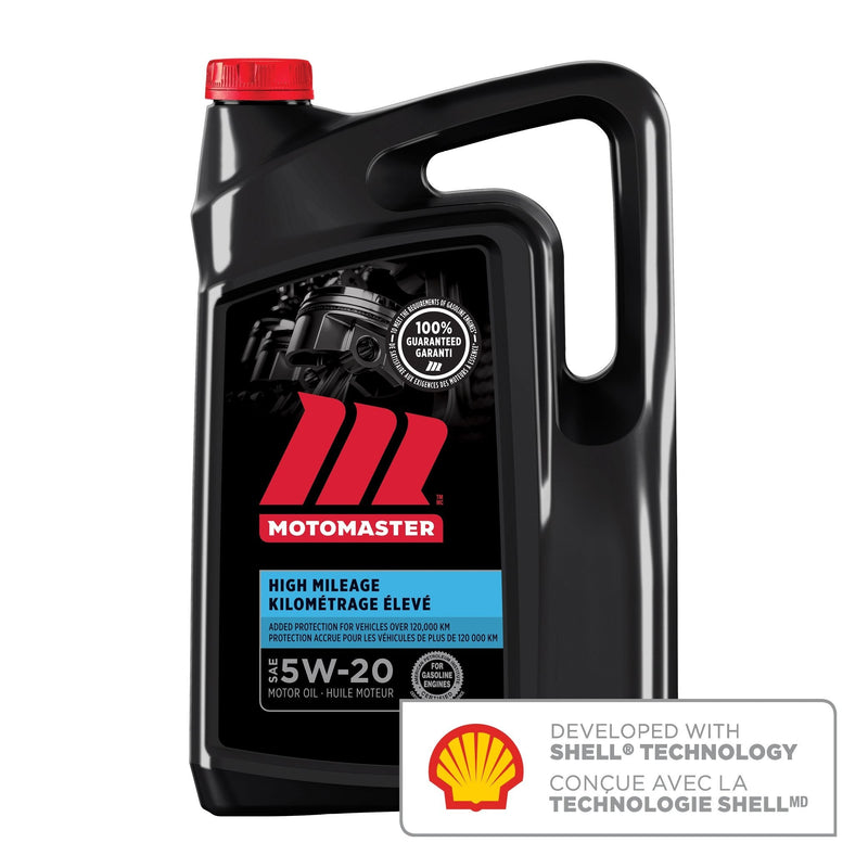 MotoMaster High Mileage 5W20 Conventional Engine/Motor Oil, 5-L K1