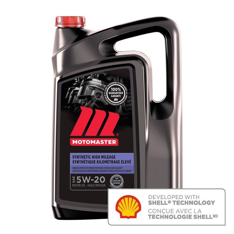 MotoMaster High Mileage 5W20 Synthetic Engine/Motor Oil, 5-L W8