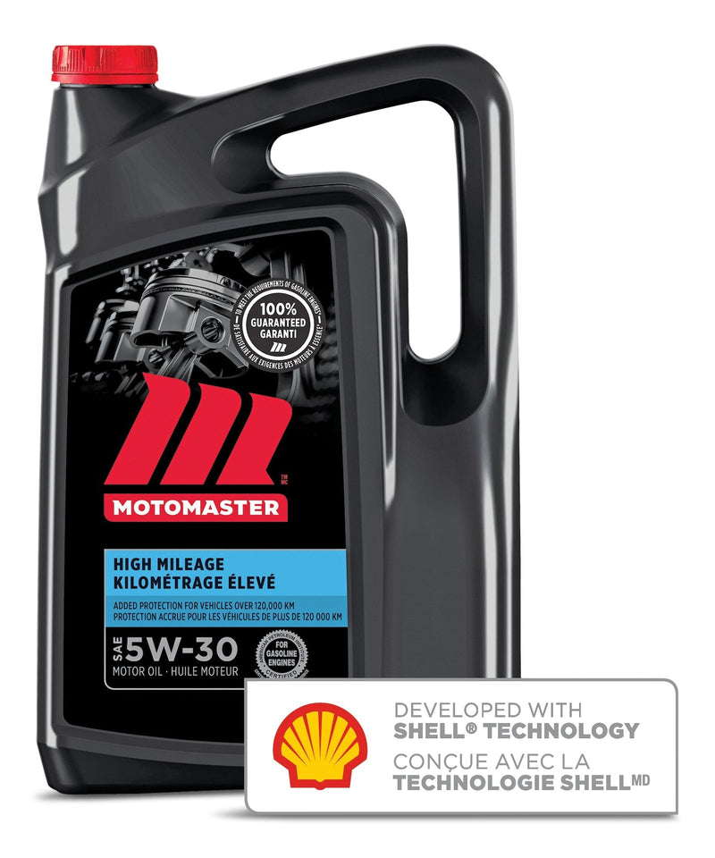 MotoMaster High Mileage 5W30 Conventional Engine/Motor Oil, 5-L T0