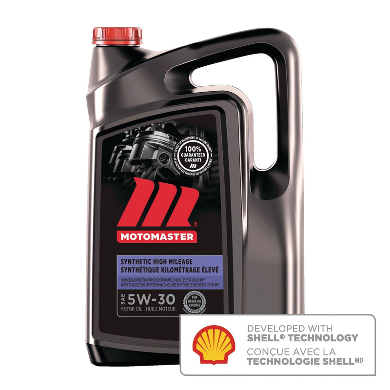 MotoMaster High Mileage 5W30 Synthetic Engine/Motor Oil, 5-L O7