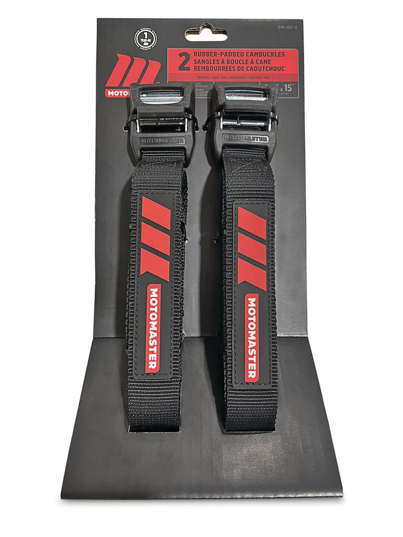 MotoMaster Rubber Padded Cam Buckle Tie Down Straps, 2-pk S3