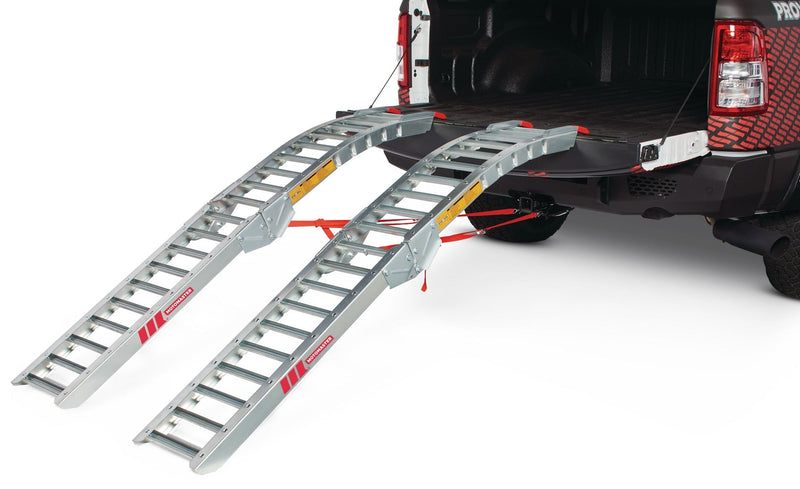 MotoMaster Steel Rung Folding Arched Loading Ramps Pair, Easy-To-Use, 84-in, 2-pc Y8
