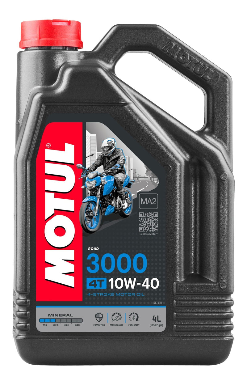 Motul 3000 4-Stroke 10W40 Mineral Motor Oil, 4-L D5