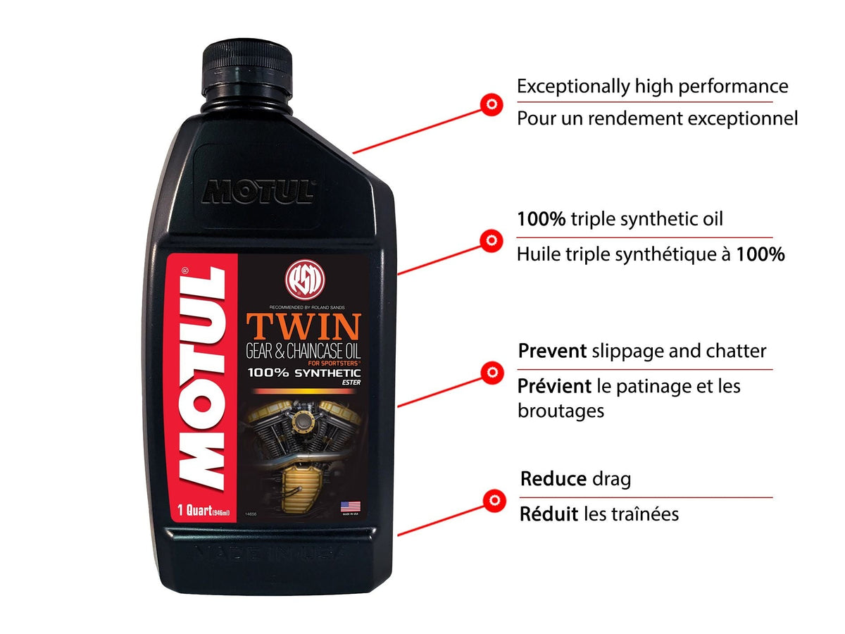 Motul Twin Synthetic Gear & Chaincase Motorcycle Oil, 946-mL