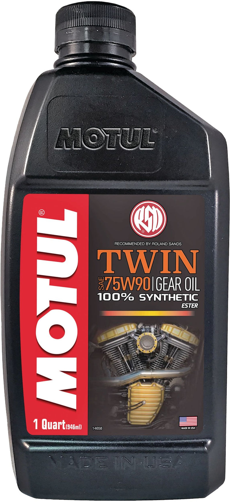 Motul Twin Synthetic Gear Motorcycle Oil 75W90, 946-mL K9