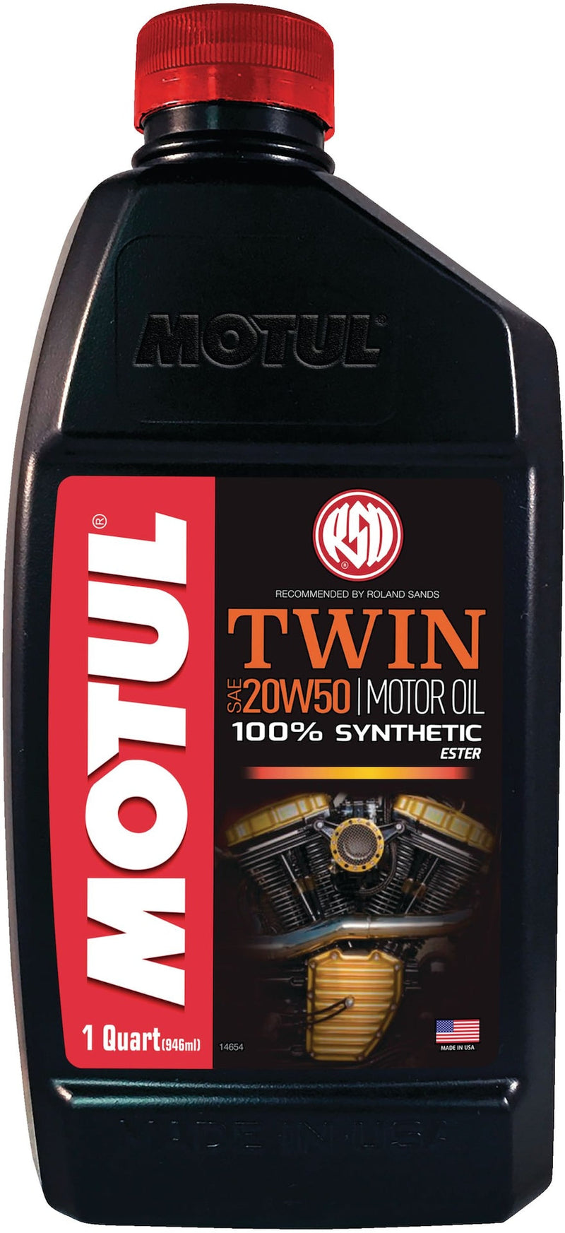 Motul Twin Synthetic Motorcycle Motor Oil 20W50, 946-mL O0