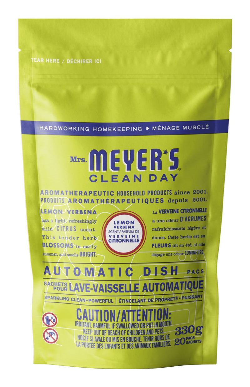 Mrs. Meyers Automatic Dishwasher Detergent Tabs, Lemon Verbena Scent, 20-pk A8