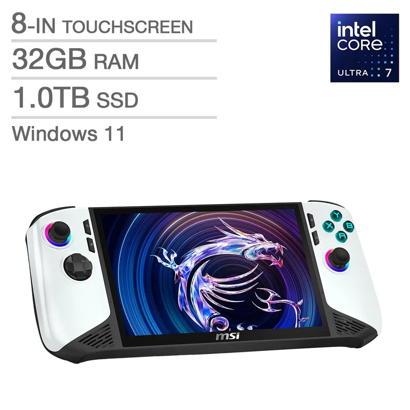 MSI CLAW 8 AI+ A2VM Polar Tempest Edition 8-in Touchscreen Handheld Gaming Computer, Intel Core Ultra 7 258V - 32GB RAM, 1TB SSD, Intel Arc O4