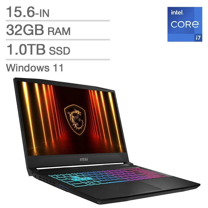 MSI Katana 15 HX 15.6-in. Gaming Laptop, Intel Core i7-14650HX - 32GB RAM, 1TB SSD, 8GB NVIDIA GeForce RTX 5060 M0