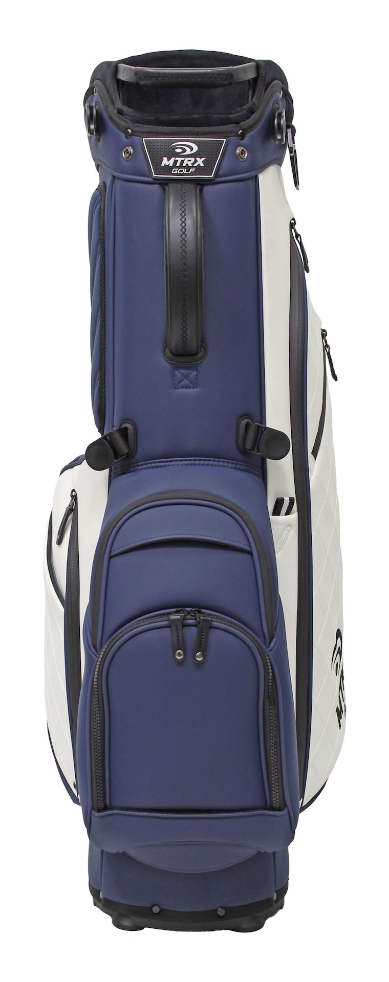 MTRX 5-Way Top Polyurethane Golf Stand Bag, White/Navy V4