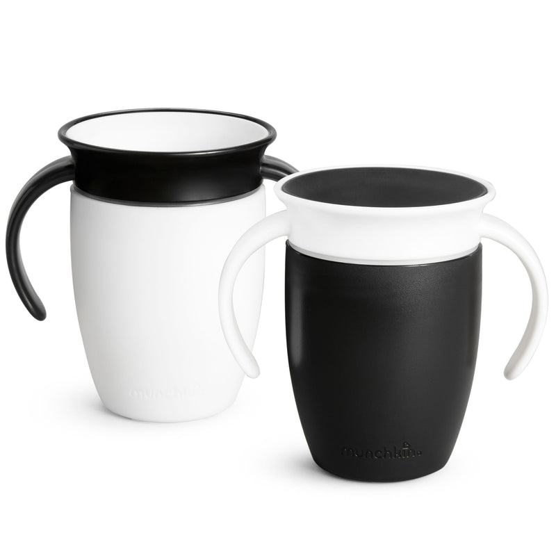Munchkin Miracle 360° Black & White Trainer Cup, 7-oz, 2-pk A8