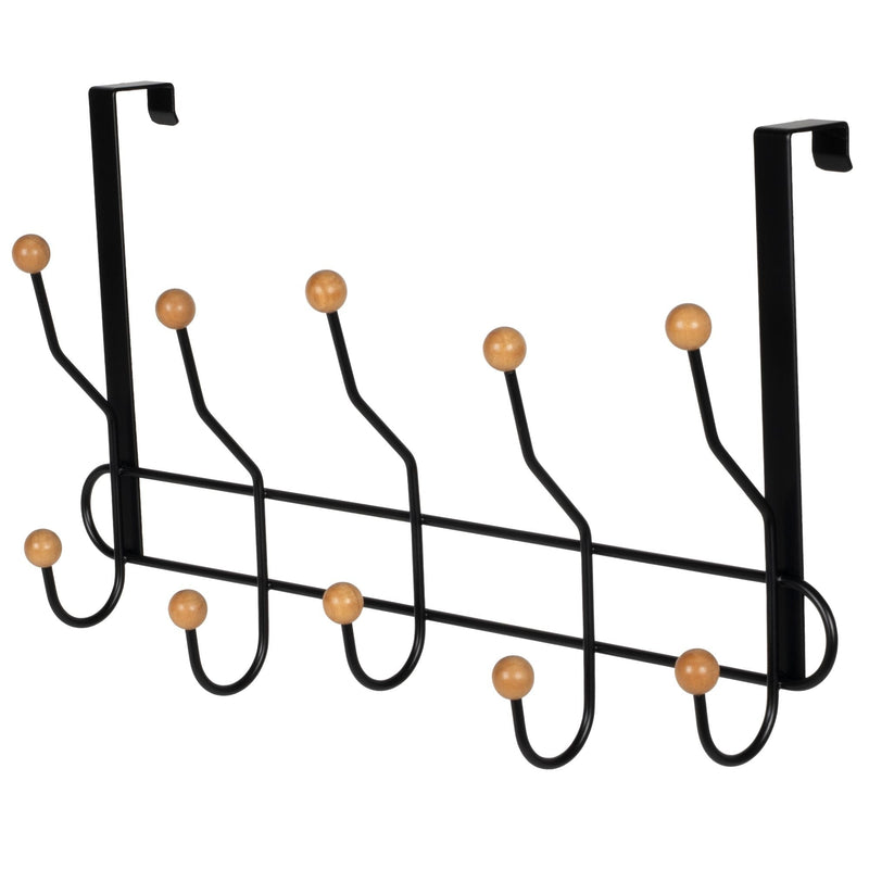 Neatfreak 19" Over The Door Metal 5 Hook, Black I2