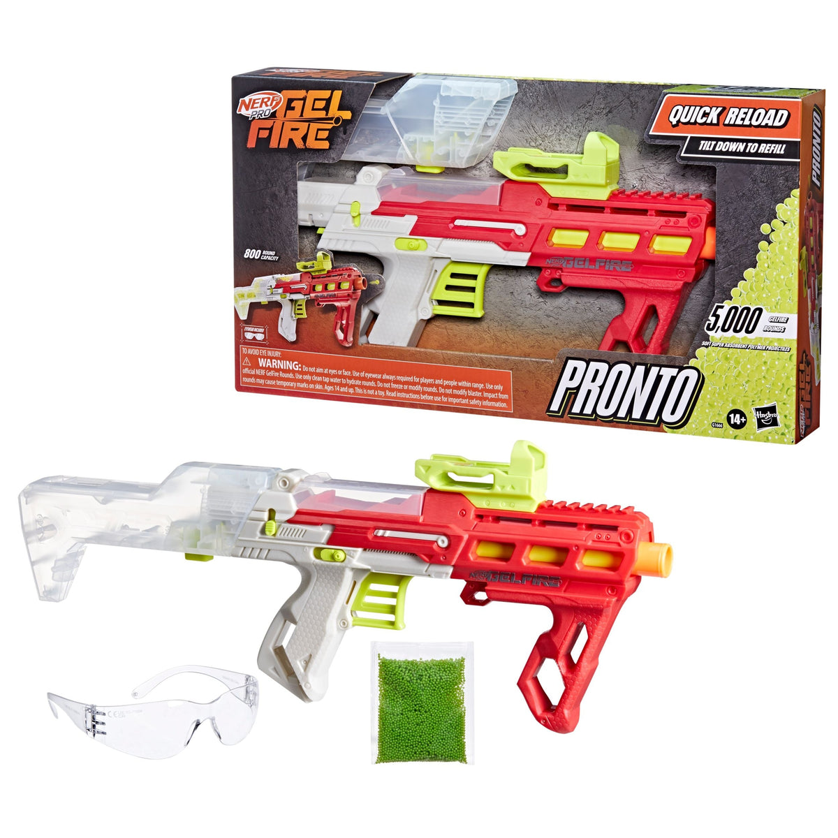 Nerf Pro Gelfire Pronto Blaster with 5000 Gelfire Rounds
