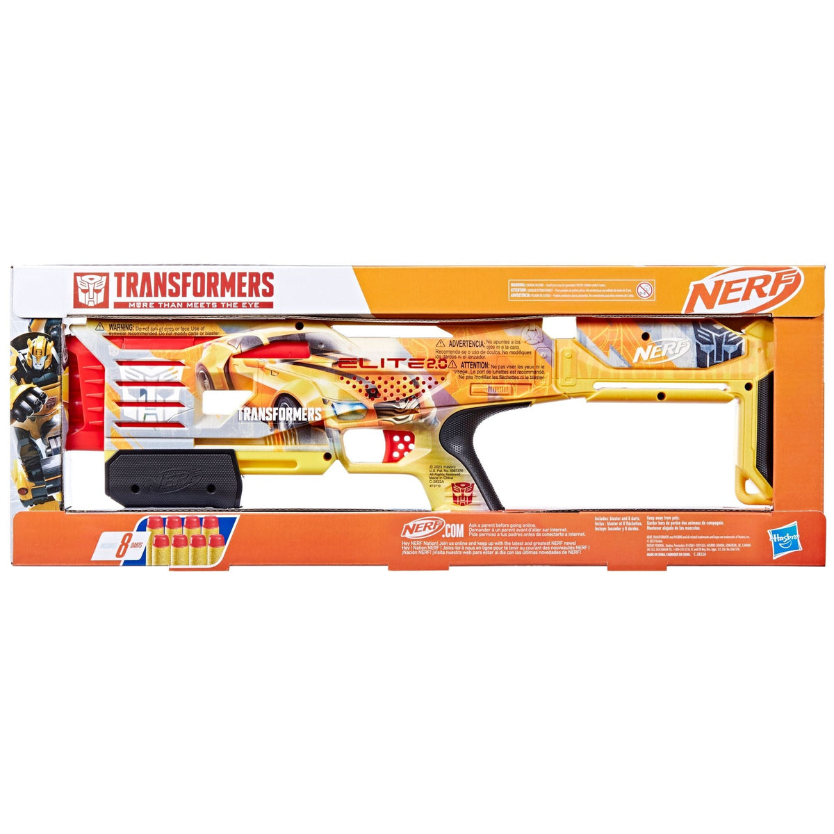 Nerf Transformers Elite 2.0 Bumblebee Blaster, Ages 8+