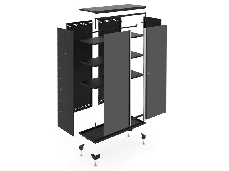 NewAge Bold Series 24-Gauge Steel RTA Storage Locker with 3 Shelves, Black/Grey, 30-in N4